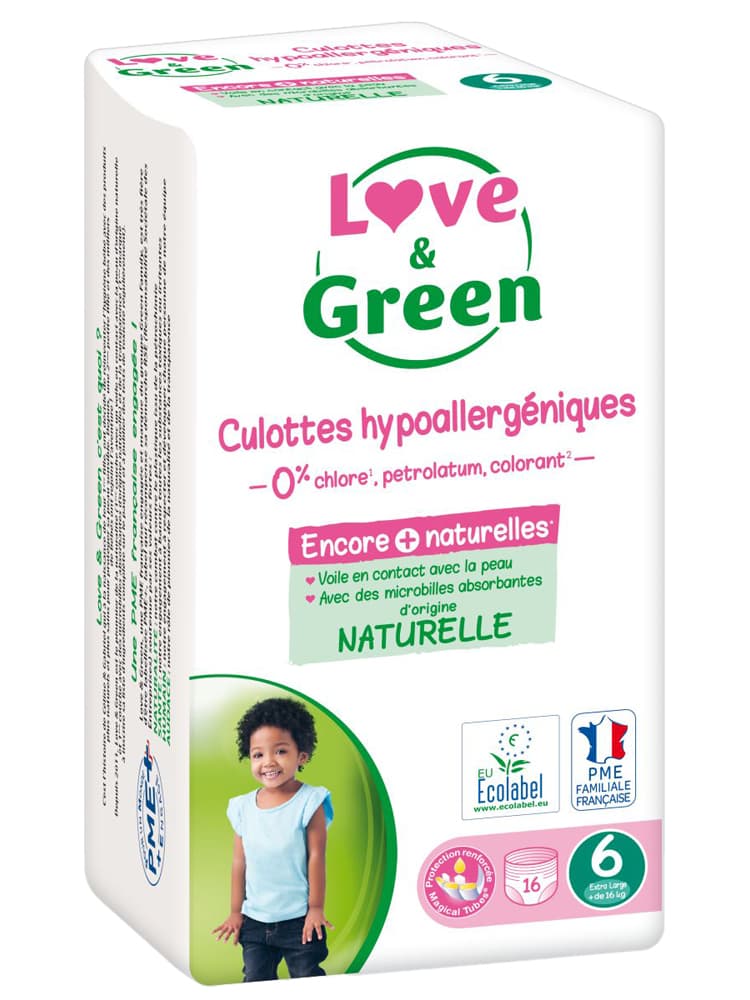 Love & Green Culottes Hypoallergéniques et Écologiques T6 X 16